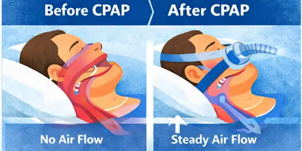 with and without cpap