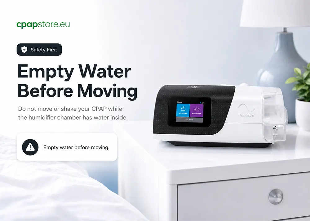 Step by step guide on how to safely prepare your CPAP machine before moving it