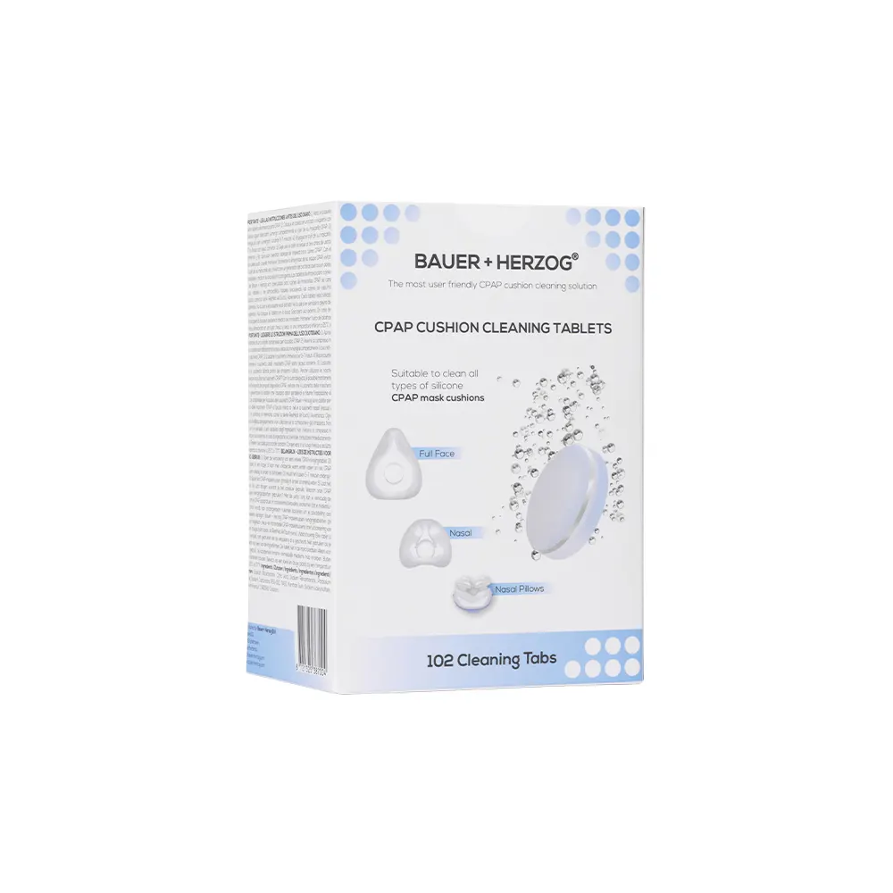 Bauer Herzog CPAP cushion cleaning tablets box, 102 tabs